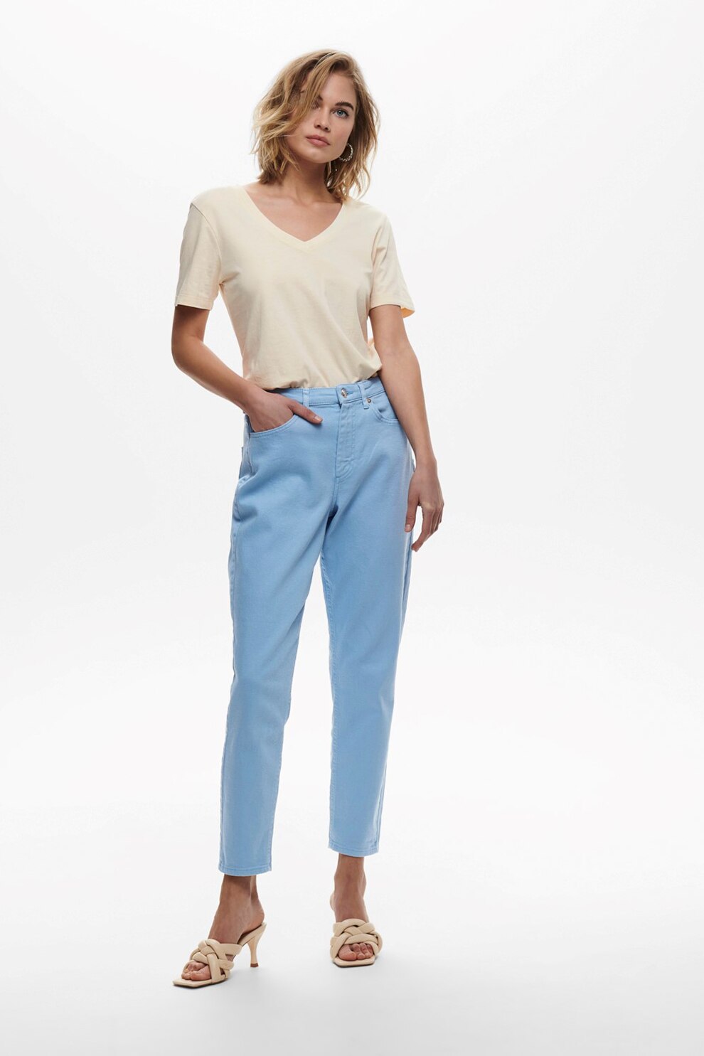 JdY, Tricou cu decolteu in V, Bej