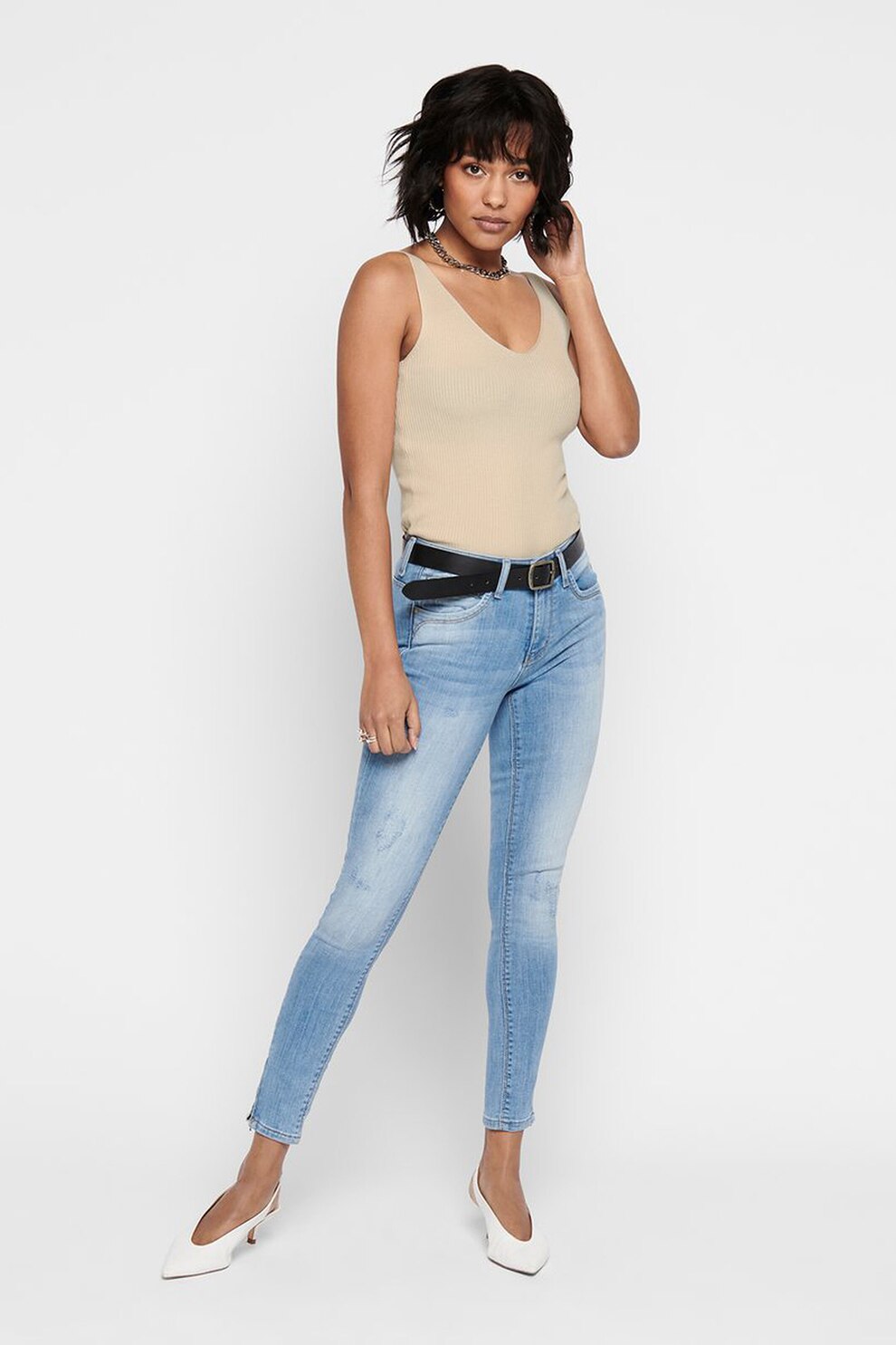 JdY, Top cu decolteu in V, Bej