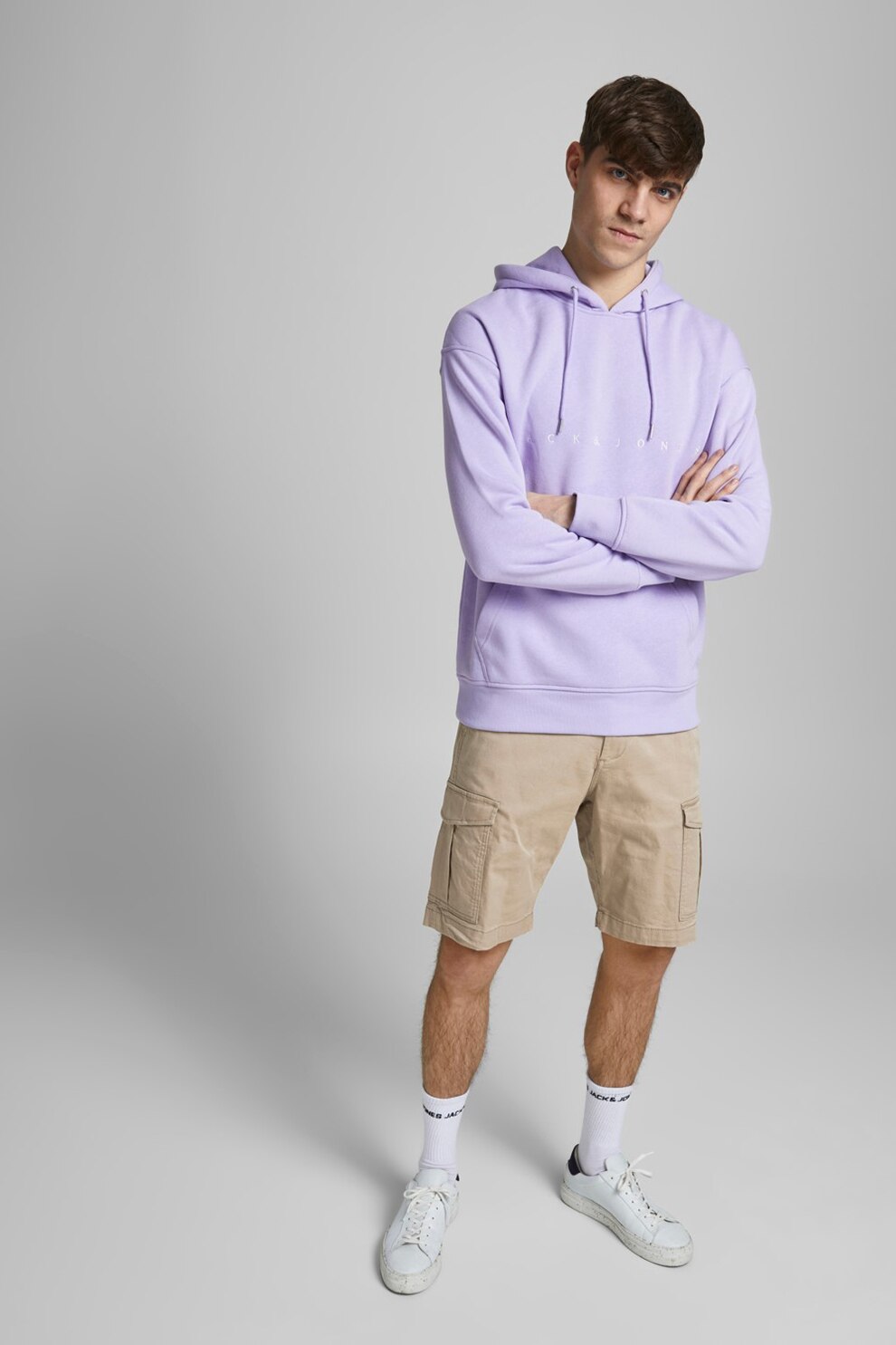 Jack&Jones, Bermude cargo cu buzunare oblice, Maro camel, L