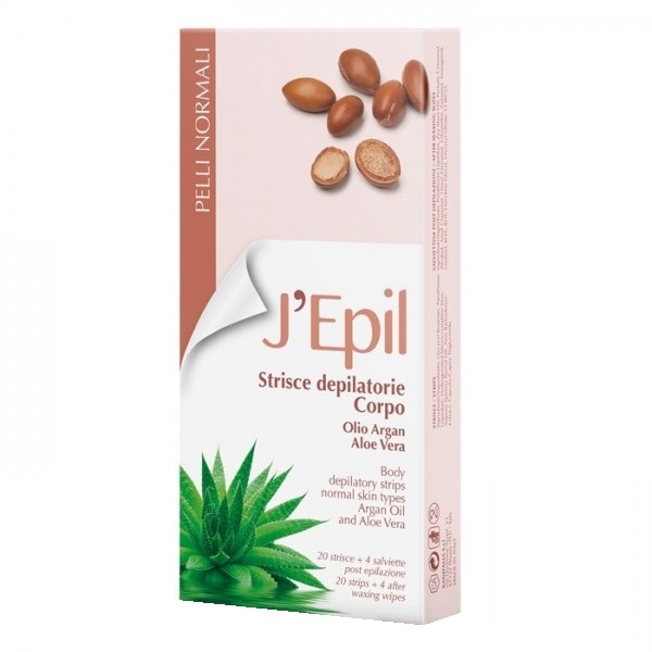 Benzi depilatoare pentru corp, cu argan si aloe, 20 buc, Xanitalia J'epil
