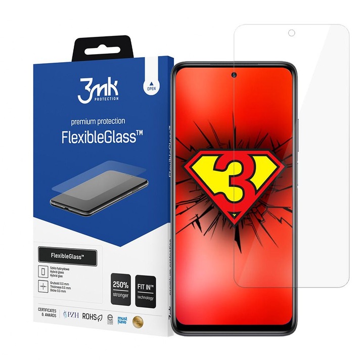 Стъклен протектор 3MK Flexible Glass за Xiaomi Poco X3 NFC, Прозрачен