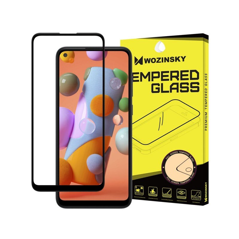 Folie Sticla Full Cover Full Glue Wozinsky Pentru Samsung Galaxy A11 / M11, Cu Adeziv Pe Toata Suprafata Foliei Neagra
