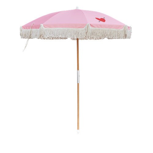 Umbrela Rice, functie de inclinare, roz, alb, diametru 180cm