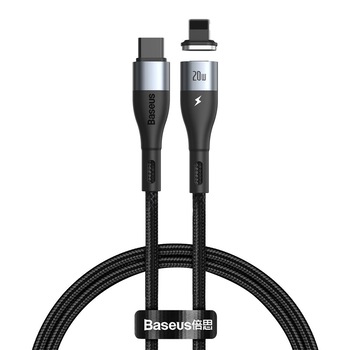 Cablu magnetic Baseus USB-C la Lightning 20W, 1m, Negru Cablu magnetic Baseus USB-C la Lightning 20W, 1m, Negru
