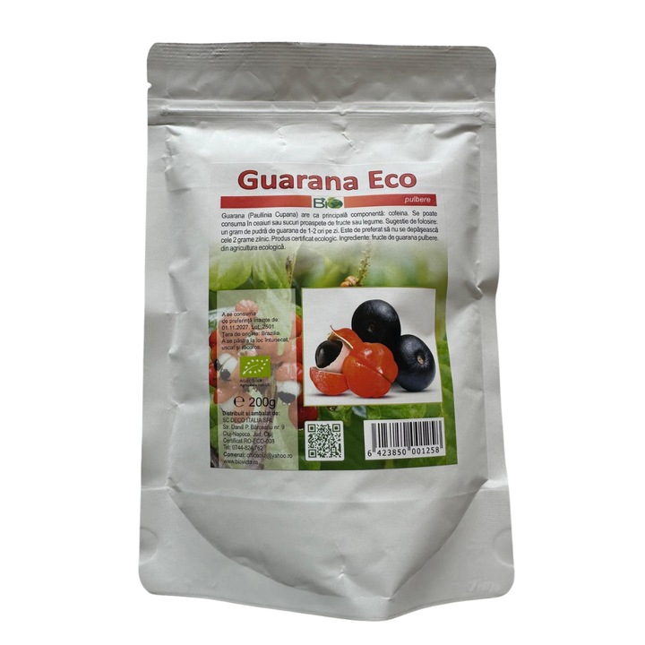 Pulbere Guarana Bio 200 grame Deco Italia