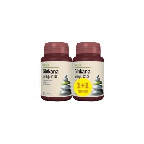 Pachet Ginkana Ginkgo Q10 Alevia 30cps 1+1gratis
