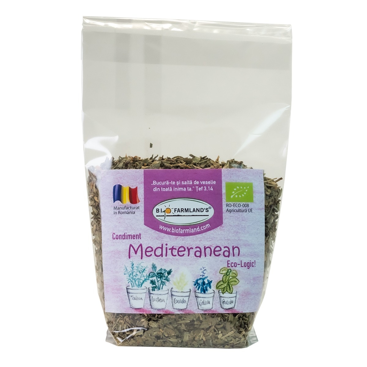 Condiment Amestec Mediteranean (REFILL) 15g, BIO/ECO Biofarmland