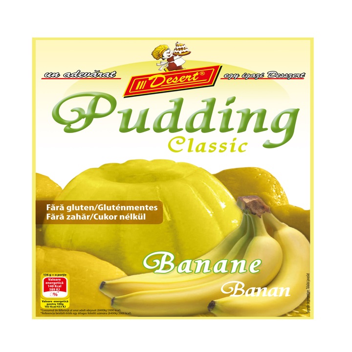 Budinca Clasica Desert cu aroma de Banane set de 10 bucati x 42g