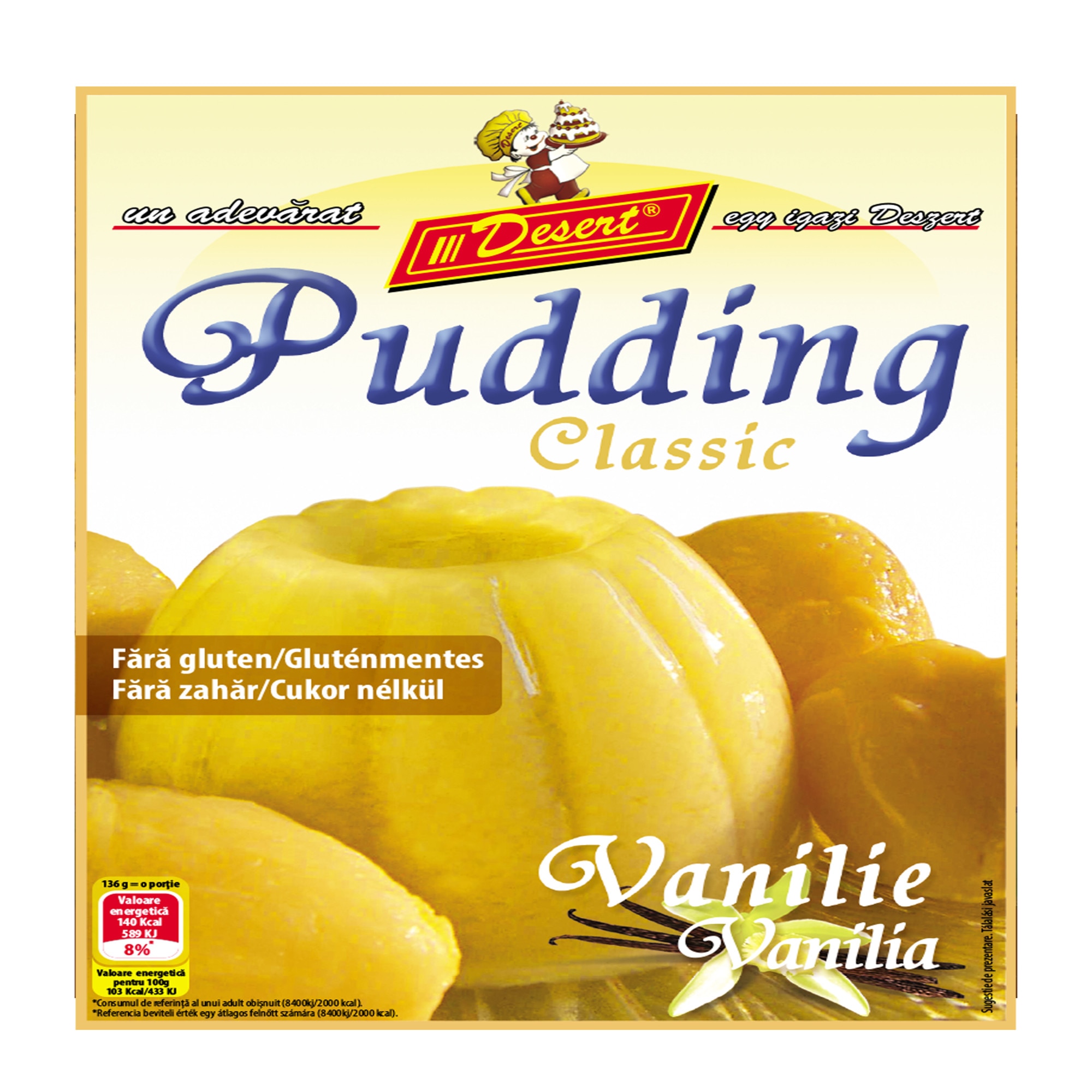 Budinca Clasica Desert cu aroma de Vanilie set de 10 bucati x 42g