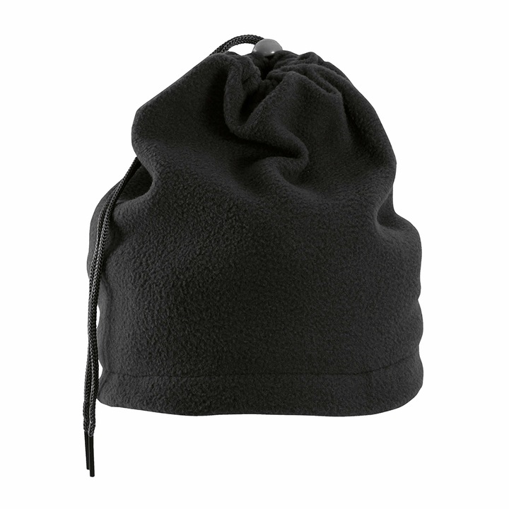 Caciula si fular 2 in 1, Neagra, Marime Universala