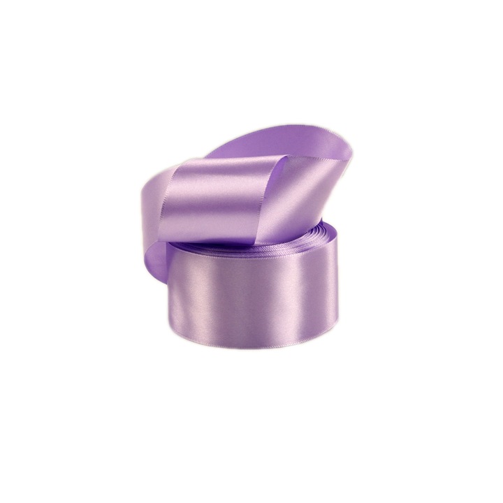 Сатенена панделка, цвят люляк, ширина 5 см, 1 ролка 22 м