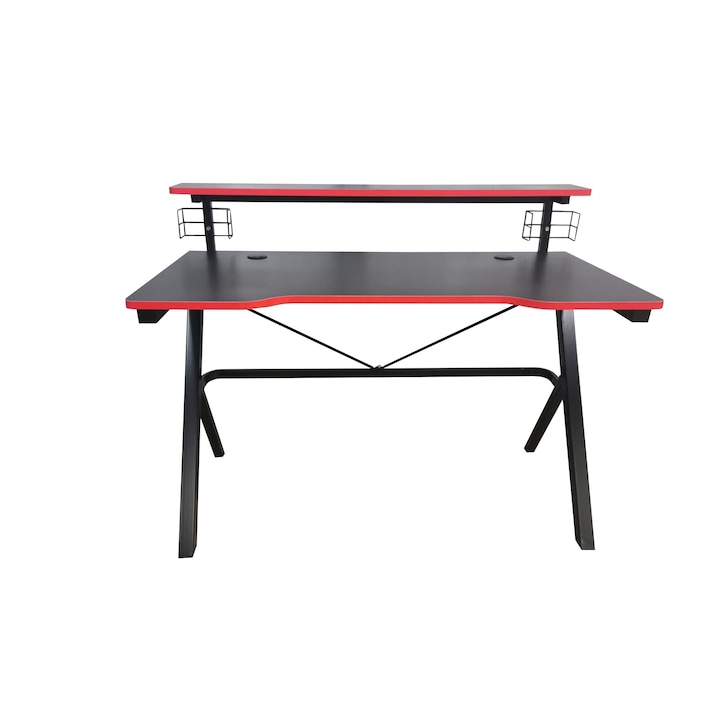 Arka Chairs Z5 íróasztal, 120 x 60 cm, 1,5 mm acélszerkezet, fekete / piros