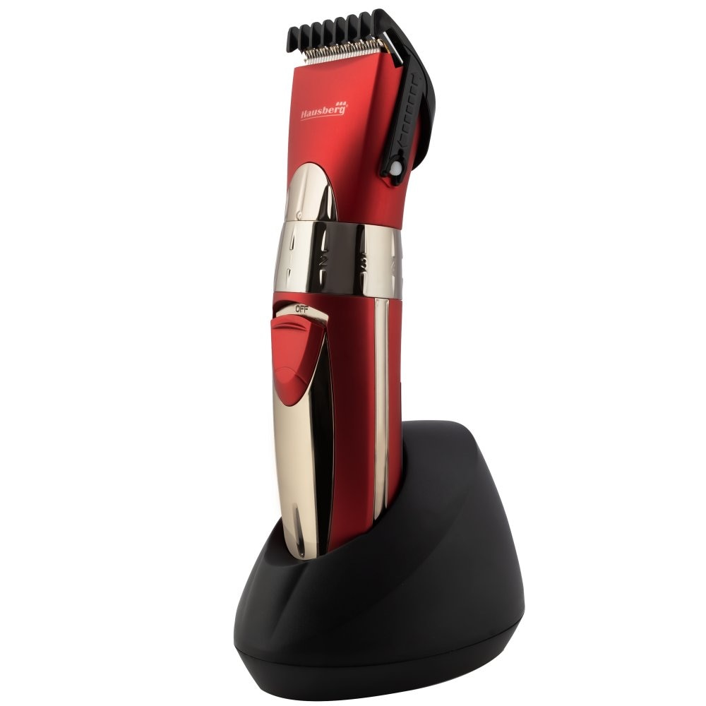 Aparat de tuns reincarcabila HAUSBERG HB64R cu adaptor, rosu