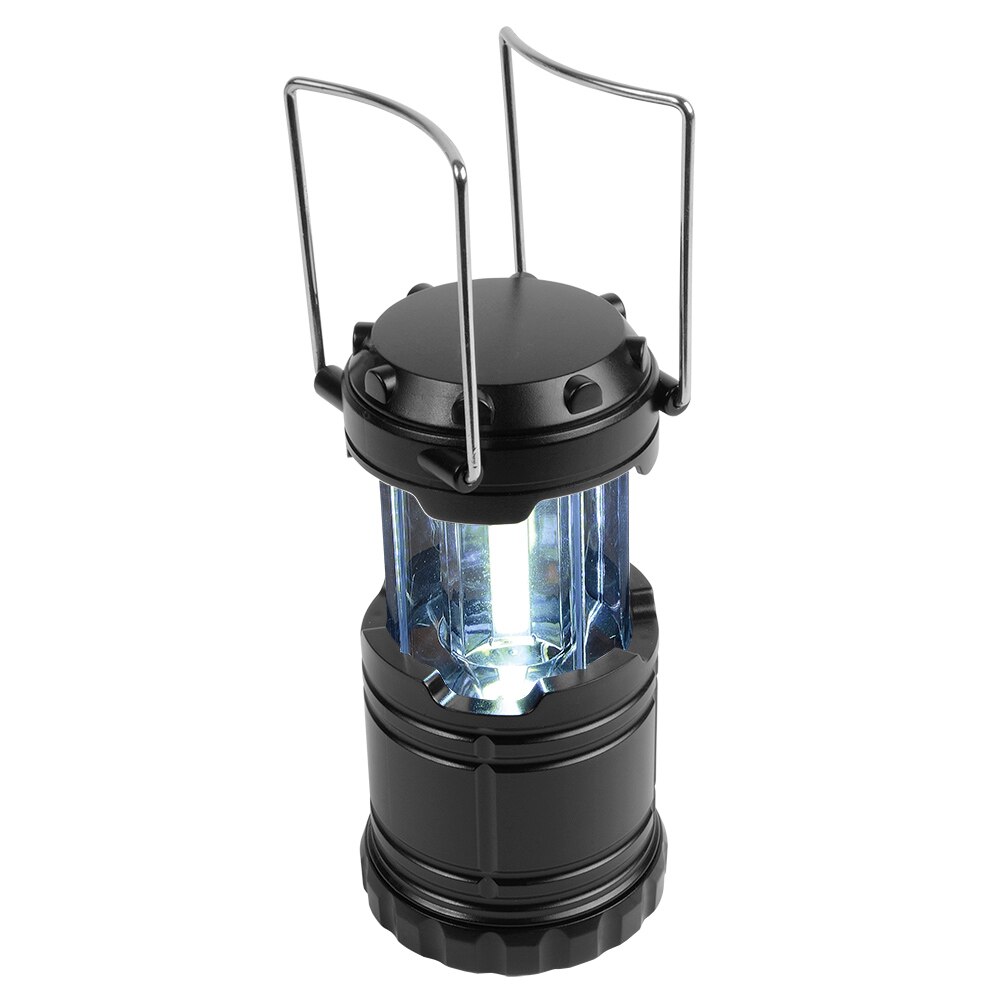 Lanterna cu LED pentu camping, de tip felinar cu manere metalice, neagra
