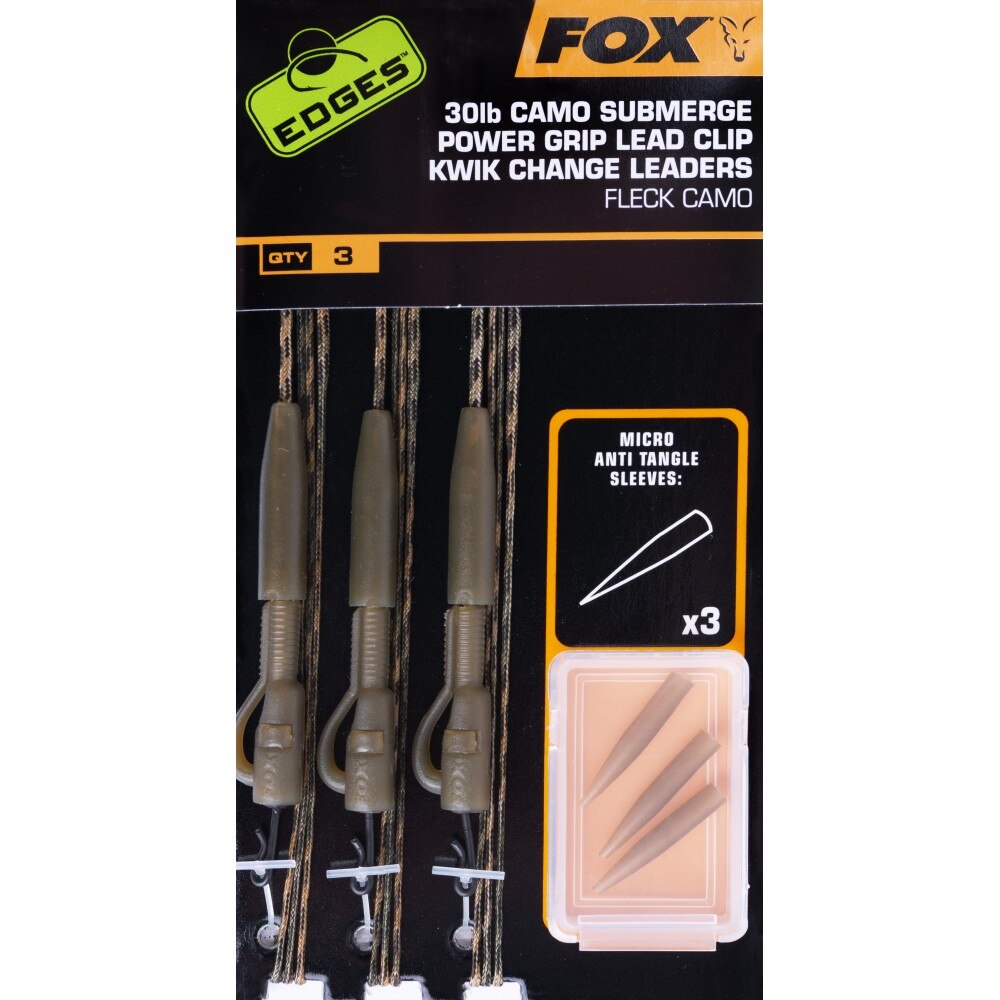 Montura Fox Edges Submerge Camo Leader Lead Clip Kwik Change kit, 30lb