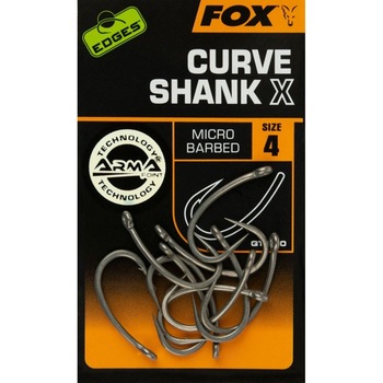 Carlige Fox Edges Curve Shank X, nr.4, 10buc/plic Carlige Fox Edges Curve Shank X, nr.4, 10buc/plic