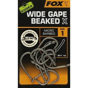 Carlige Fox Edges Wide Gape Beaked X, nr.1, 10buc/plic Carlige Fox Edges Wide Gape Beaked X, nr.1, 10buc/plic