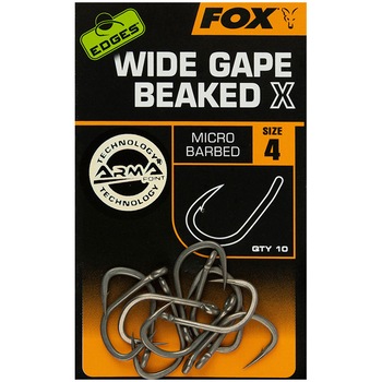 Carlige Fox Edges Wide Gape Beaked X, nr.4, 10buc/plic Carlige Fox Edges Wide Gape Beaked X, nr.4, 10buc/plic