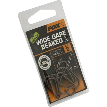 Carlige Fox Edges Wide Gape Beaked X, nr.2, 10buc/plic Carlige Fox Edges Wide Gape Beaked X, nr.2, 10buc/plic
