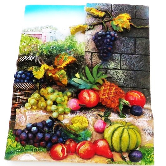Tablou cu stativ si fructe 3D,19x3x24cm, peisaj fructe proaspete