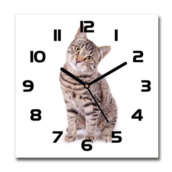 Óra, Macska, Barna, 30 cm x 30 cm