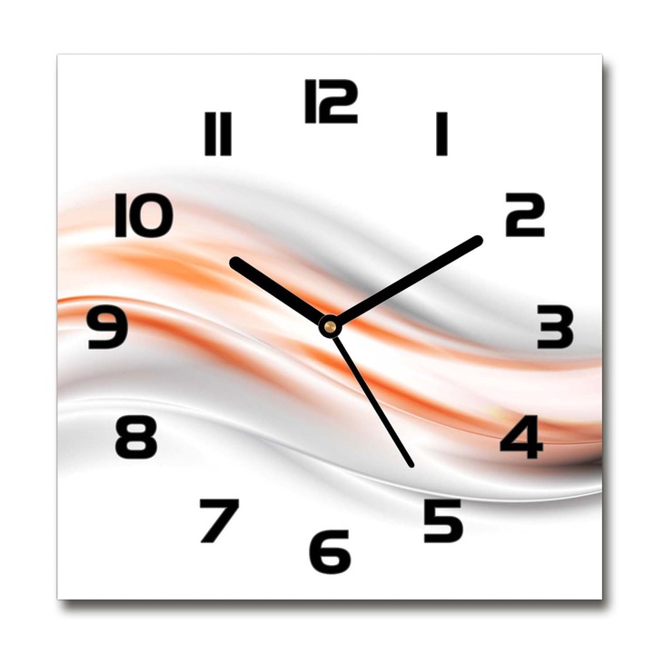 Falióra óra, elvont hullámok, Narancssárga, 30 cm x 30 cm