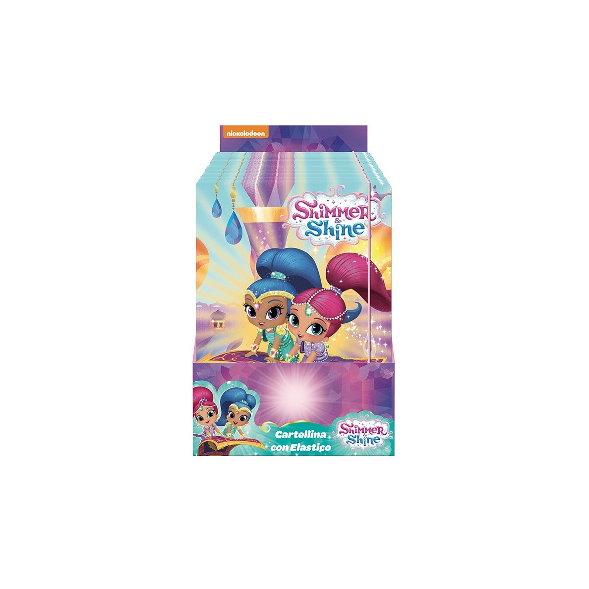 Dosar carton cu elastic Shimmer&Shine 25x34 cm Multicolor