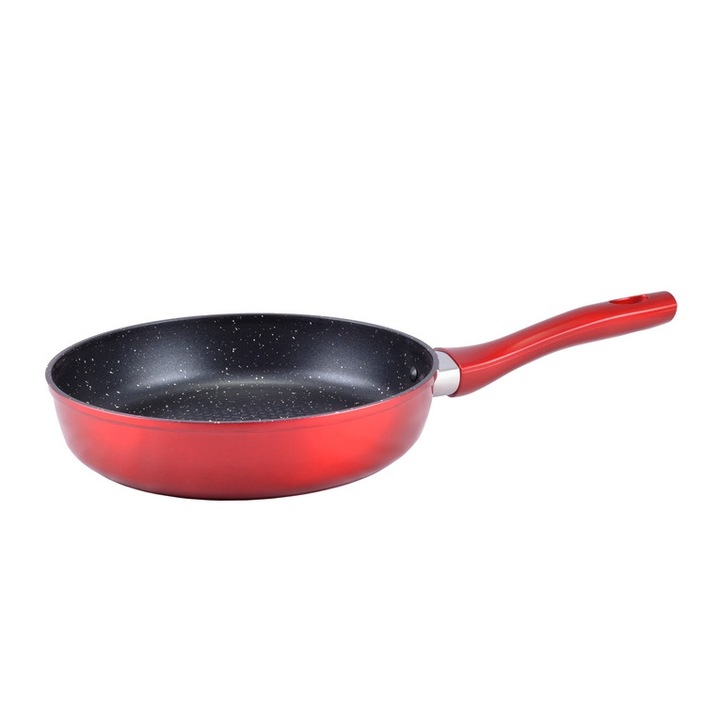 Tigaie din aluminiu cu interior antiaderent, cu maner, Ø20cm, inductie, burgundy