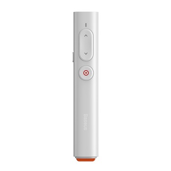 Pointer wireless Baseus Orange Dot PPT (Tineret), cu baterie, Alb Pointer wireless Baseus Orange Dot PPT (Tineret), cu baterie, Alb