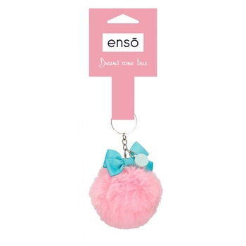 Breloc cu puf Enso Bow, roz Breloc cu puf Enso Bow, roz