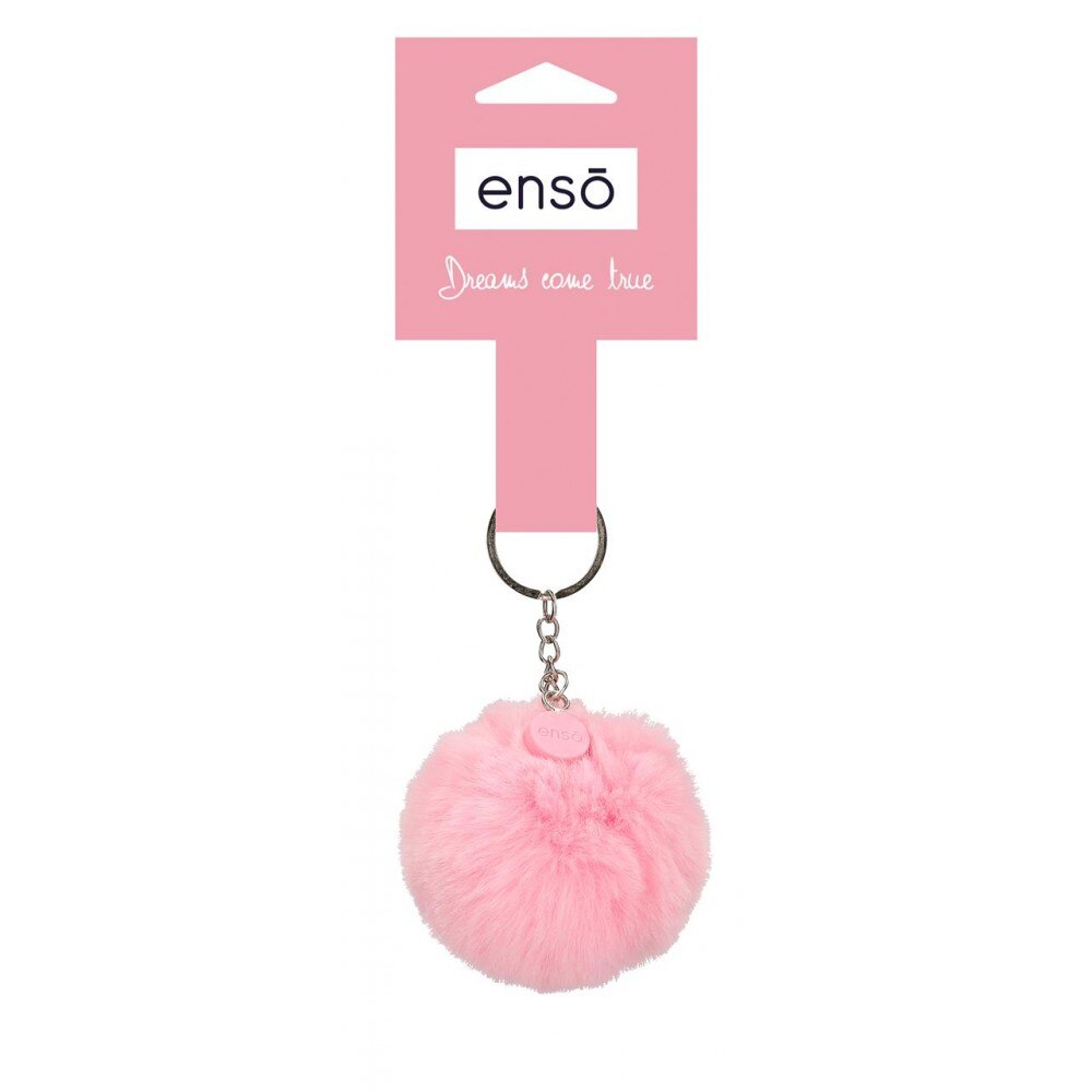 Breloc cu puf Enso Pink