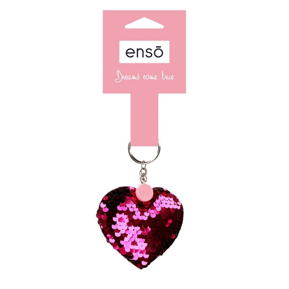 Breloc Enso Sequin Heart, rosu