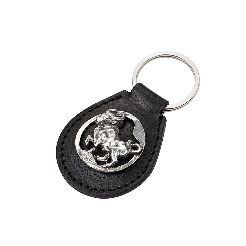 Breloc cu zodie Taur, VGZ-4, Silver Flame, negru