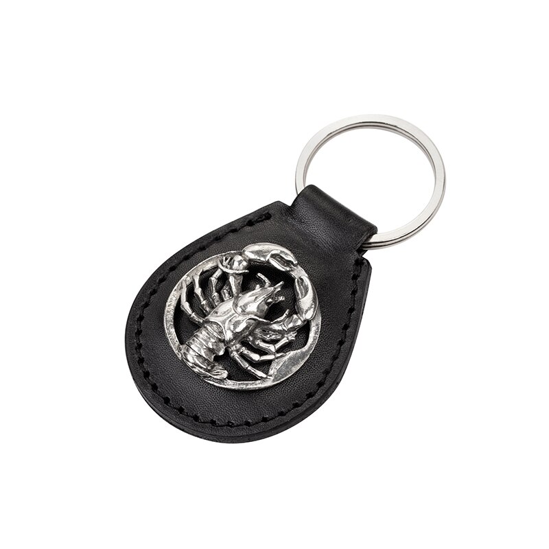 Breloc zodia Rac, Silver Flame, VGZ-6, piele naturala