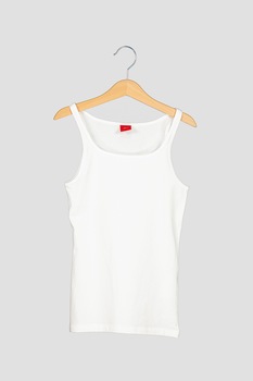 s.Oliver, Set 2 top-uri din jerseu cu bretele inguste, fete, uni, Alb/Bleumarin s.Oliver, Set 2 top-uri din jerseu cu bretele inguste, fete, uni, Alb/Bleumarin