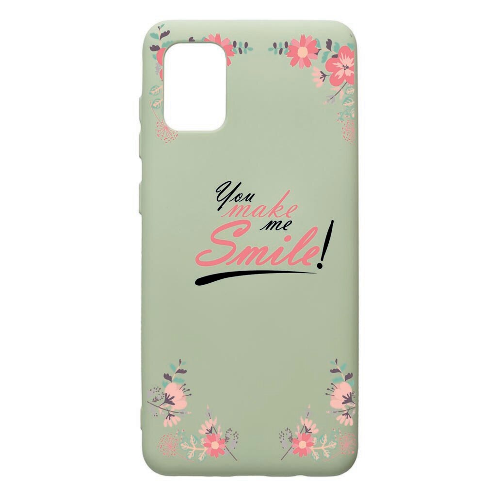 Husa de protectie Samsung Galaxy A71, Make Me Smile, silicon, cu interiorul din material textil, protectie camera, Beryl, PGR4