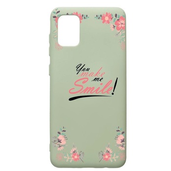 Husa de protectie Samsung Galaxy A71, Make Me Smile, silicon, cu interiorul din material textil, protectie camera, Beryl, PGR4 Husa de protectie Samsung Galaxy A71, Make Me Smile, silicon, cu interiorul din material textil, protectie camera, Beryl, PGR4
