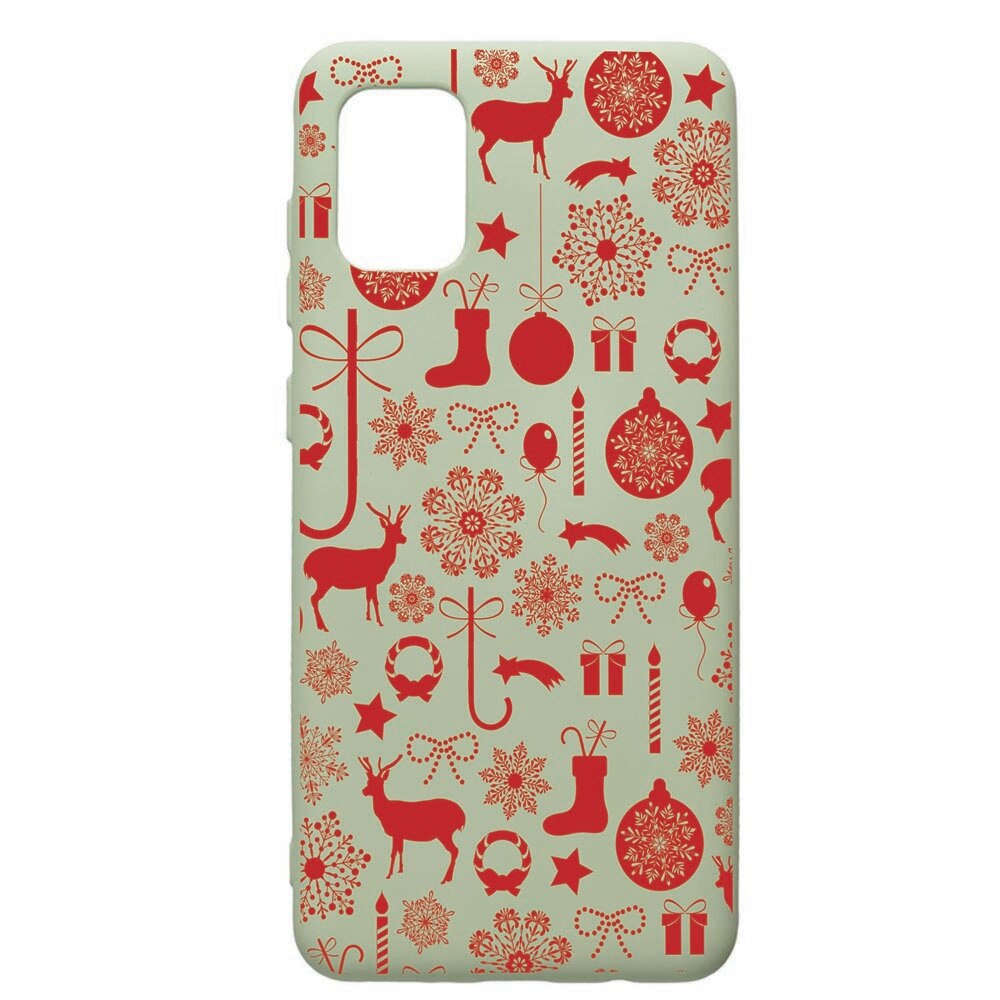 Husa de protectie Samsung Galaxy A71, Christmas Pattern, silicon, cu interiorul din material textil, protectie camera, Beryl, PGR7