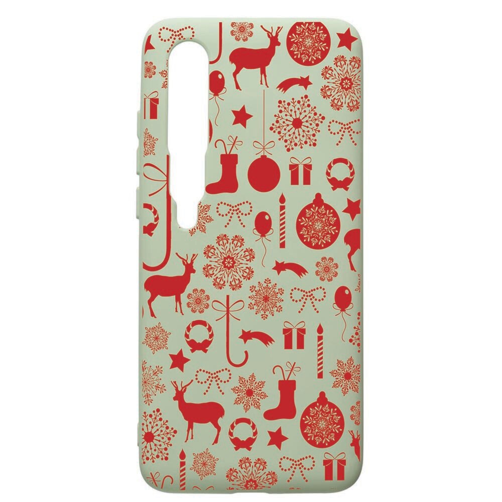 Husa de protectie Xiaomi Mi 10 / Mi 10 Pro, Christmas Pattern, silicon, cu interiorul din material textil, protectie camera, Beryl, PGR7