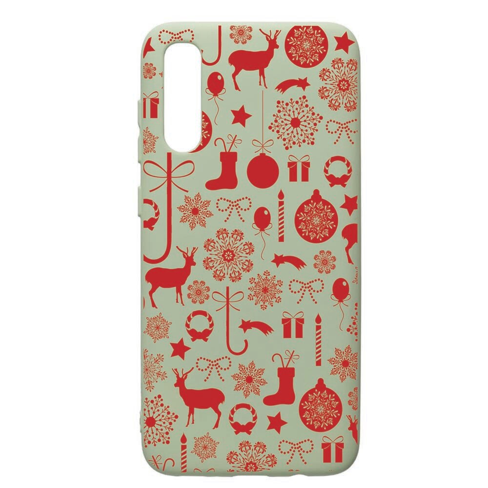 Husa de protectie Samsung Galaxy A70, Christmas Pattern, silicon, cu interiorul din material textil, protectie camera, Beryl, PGR7