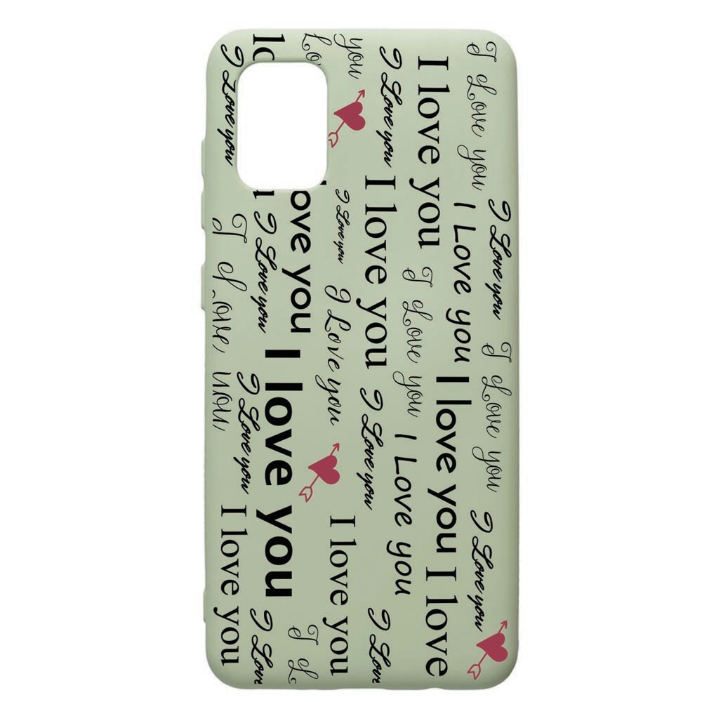 Husa de protectie Samsung Galaxy A71, Love You, silicon, cu interiorul din material textil, protectie camera, Beryl, PGR40