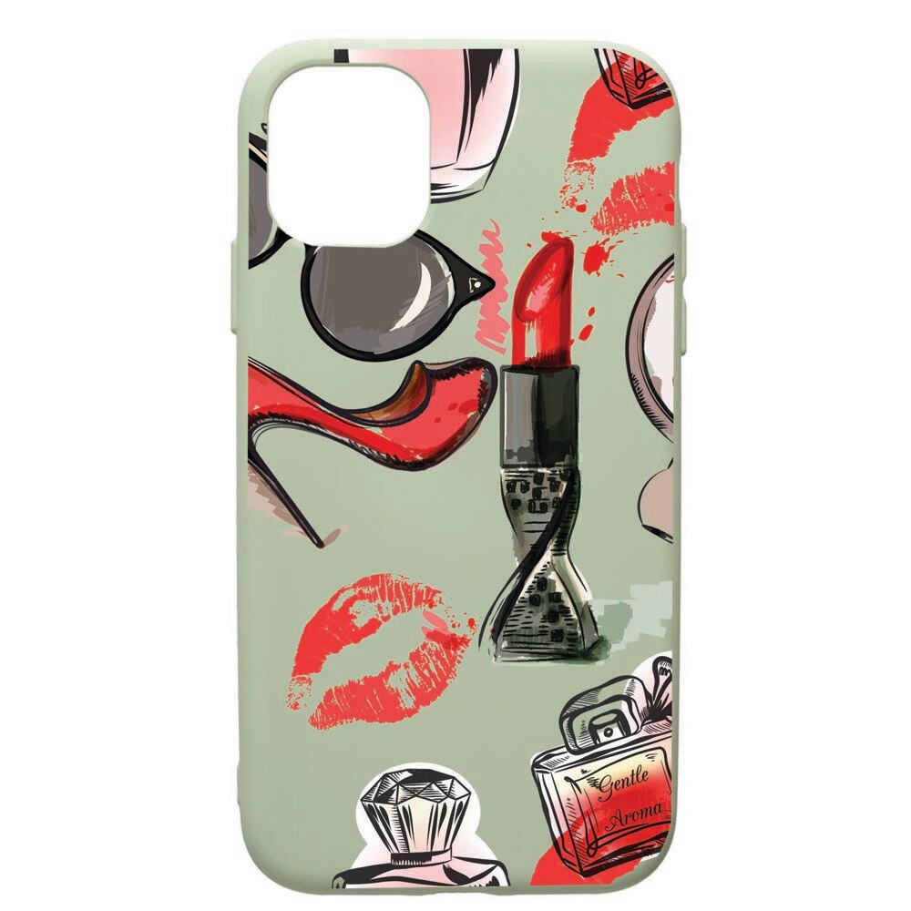 Husa de protectie Apple iPhone 12 Mini, Fashion, silicon, cu interiorul din material textil, protectie camera, Beryl, PGR54