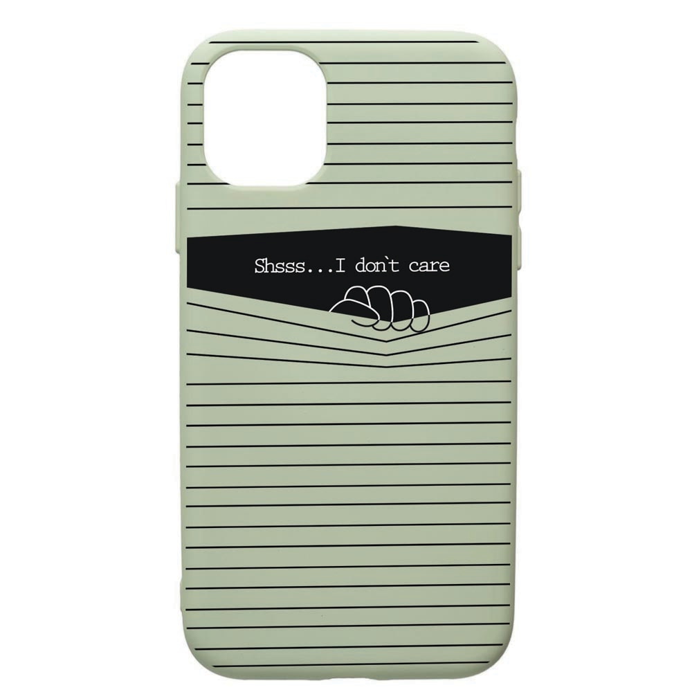 Husa de protectie Apple iPhone 12, I Dont Care, silicon, cu interiorul din material textil, protectie camera, Beryl, PGR36