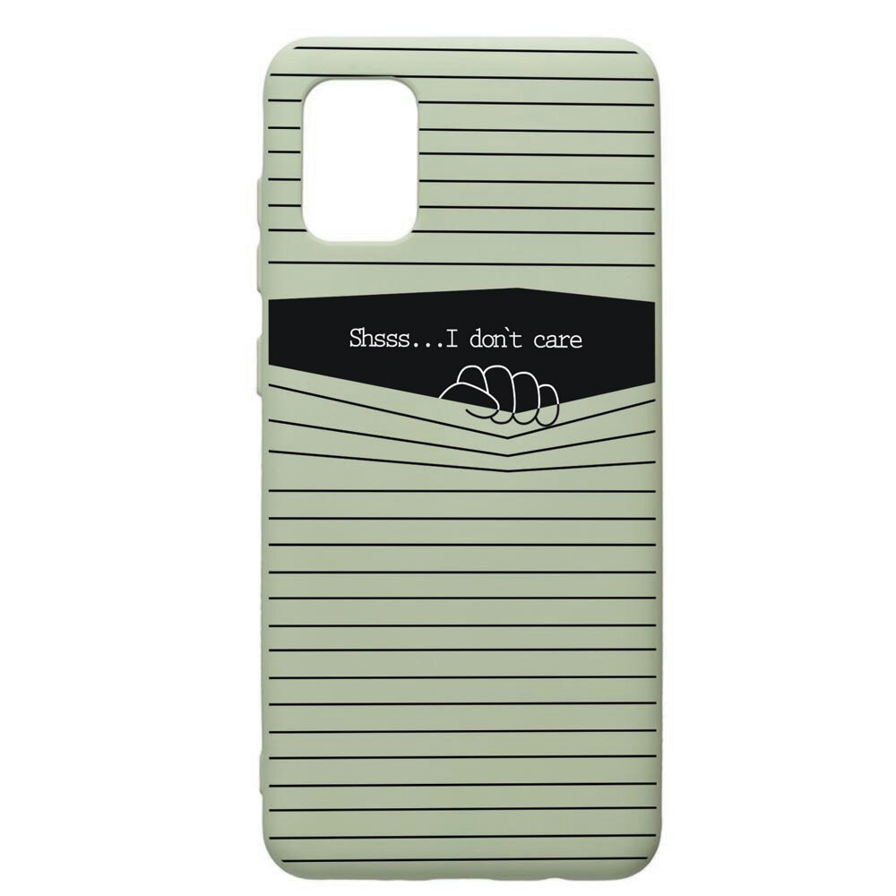 Husa de protectie Samsung Galaxy A71, I Dont Care, silicon, cu interiorul din material textil, protectie camera, Beryl, PGR36