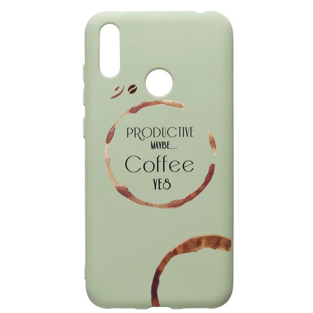 Husa de protectie Huawei Y7 2019, Coffee, silicon, cu interiorul din material textil, protectie camera, Beryl, PGR33
