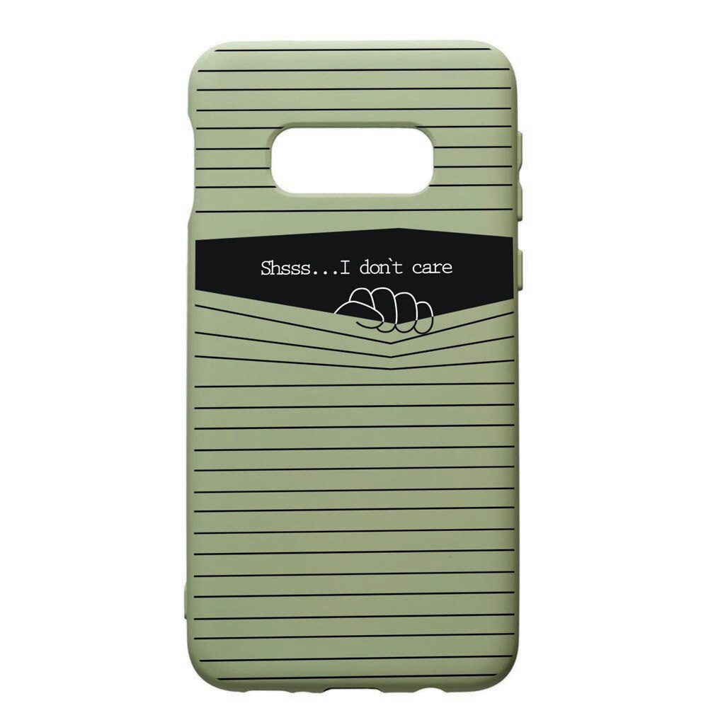 Husa de protectie Samsung Galaxy S10, I Dont Care, silicon, cu interiorul din material textil, protectie camera, Beryl, PGR36