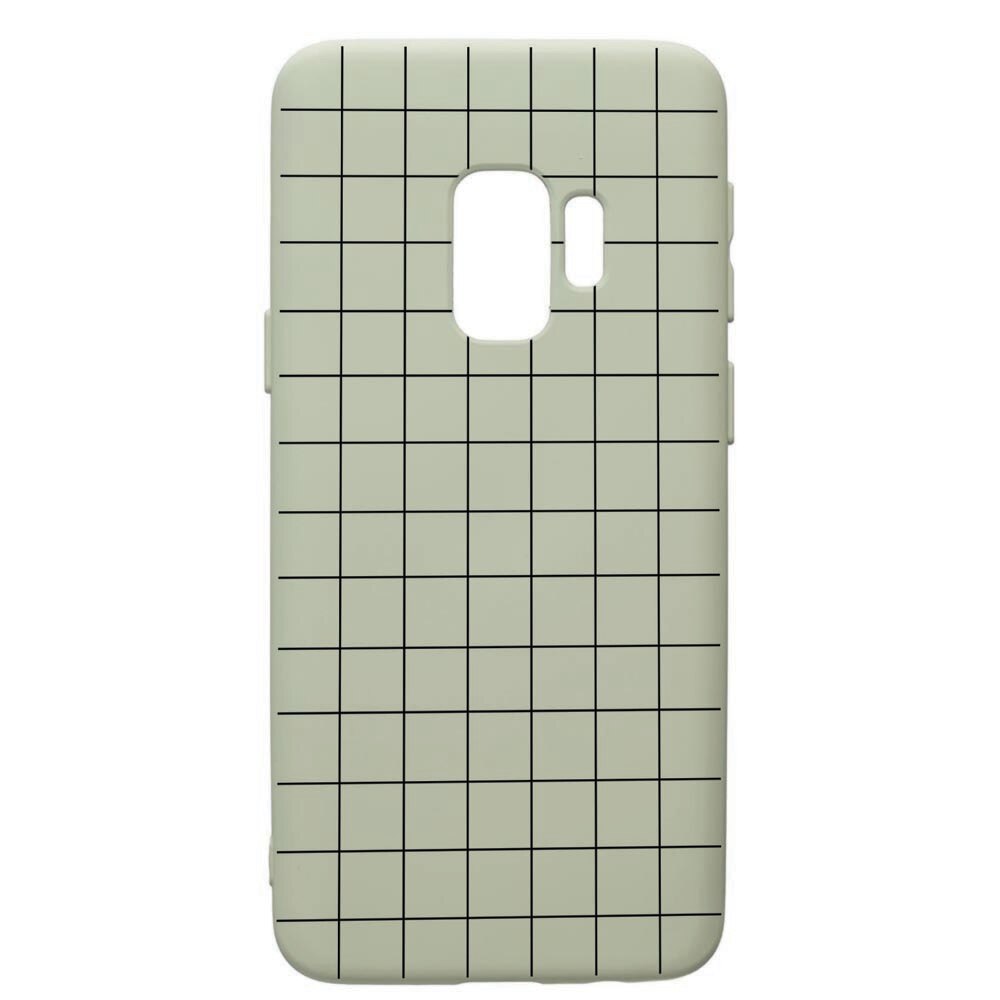 Husa de protectie Samsung Galaxy S9, Grid, silicon, cu interiorul din material textil, protectie camera, Beryl, PGR15
