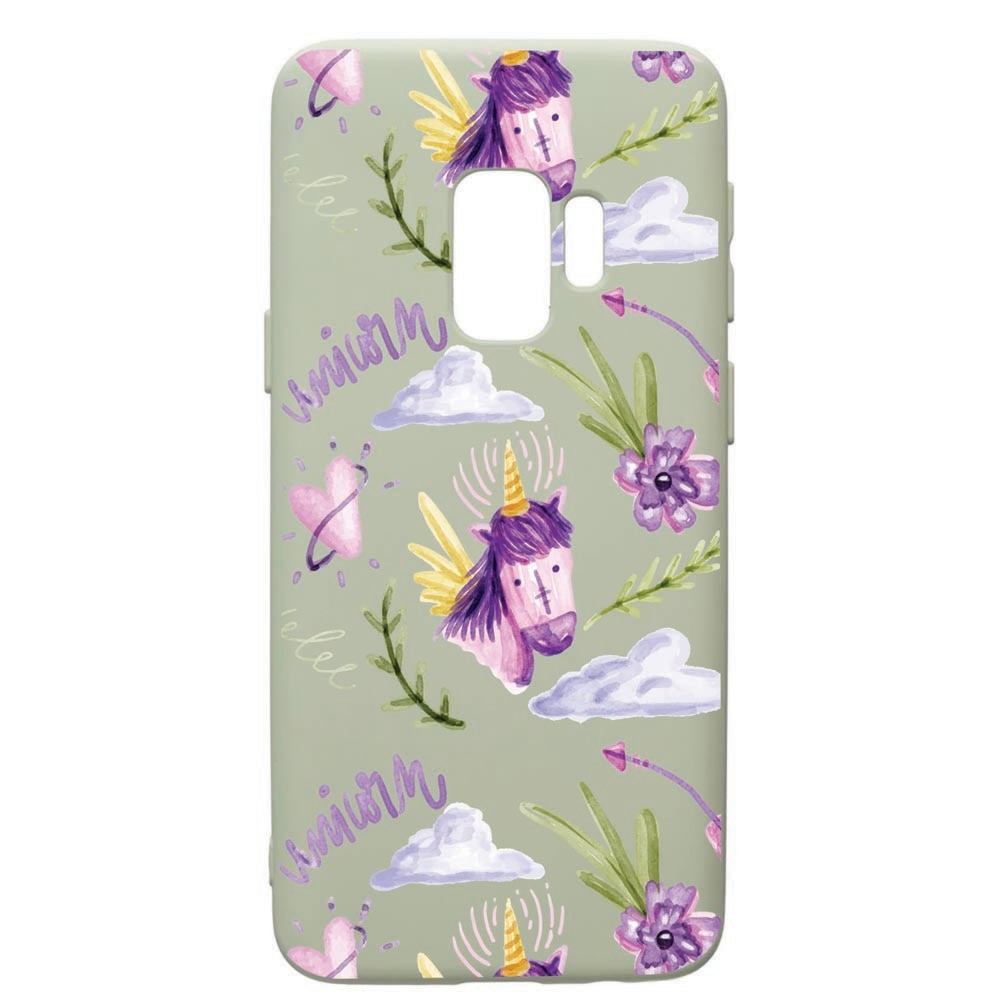 Husa de protectie Samsung Galaxy S9, Unicorn Pattern, silicon, cu interiorul din material textil, protectie camera, Beryl, PGR89