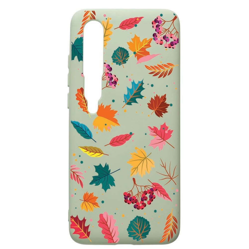 Husa de protectie Xiaomi Mi 10 / Mi 10 Pro, Feathers, silicon, cu interiorul din material textil, protectie camera, Beryl, PGR99