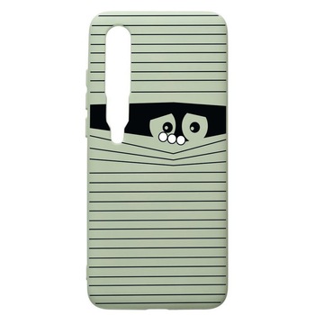 Husa de protectie Xiaomi Mi 10 / Mi 10 Pro, Look Back, silicon, cu interiorul din material textil, protectie camera, Beryl, PGR38 Husa de protectie Xiaomi Mi 10 / Mi 10 Pro, Look Back, silicon, cu interiorul din material textil, protectie camera, Beryl, PGR38